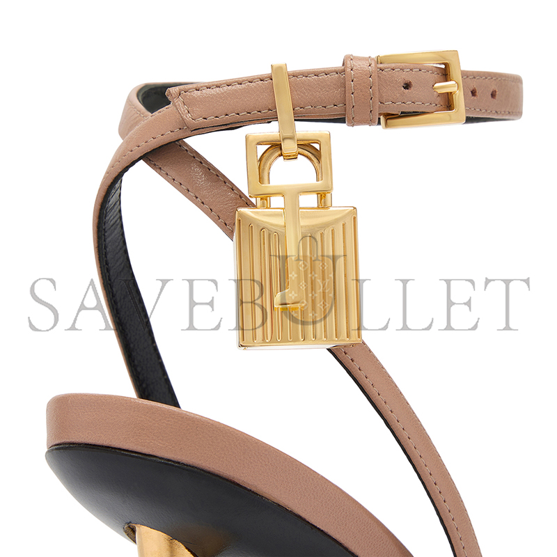 t0m F0rd shiny leather padlock pointy naked sandal w2272